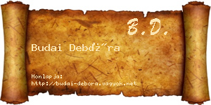 Budai Debóra névjegykártya